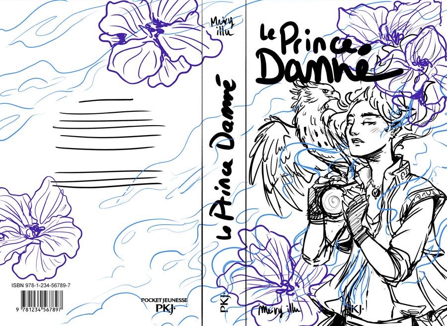prince damné couverture livre PKJ meiry fantasy homme romance croquis